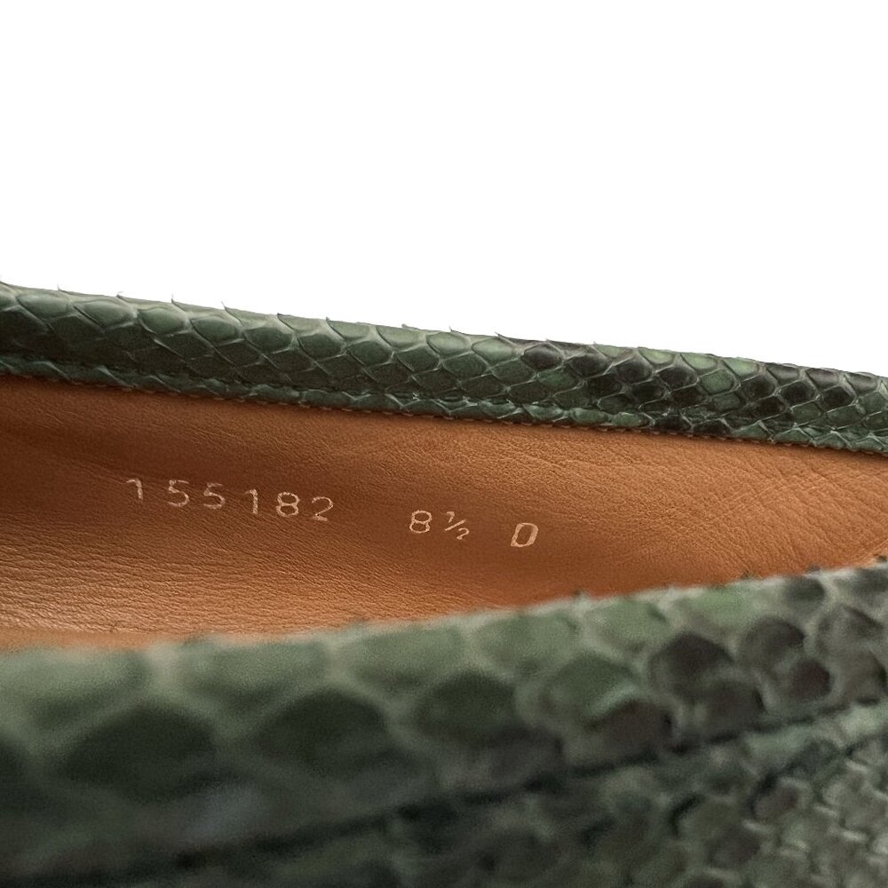 $3000 Gucci Mens Python 1953 Horsebit Shoes Green Snakeskin Loafers US 9 UK 8.5 - Picture 11 of 12